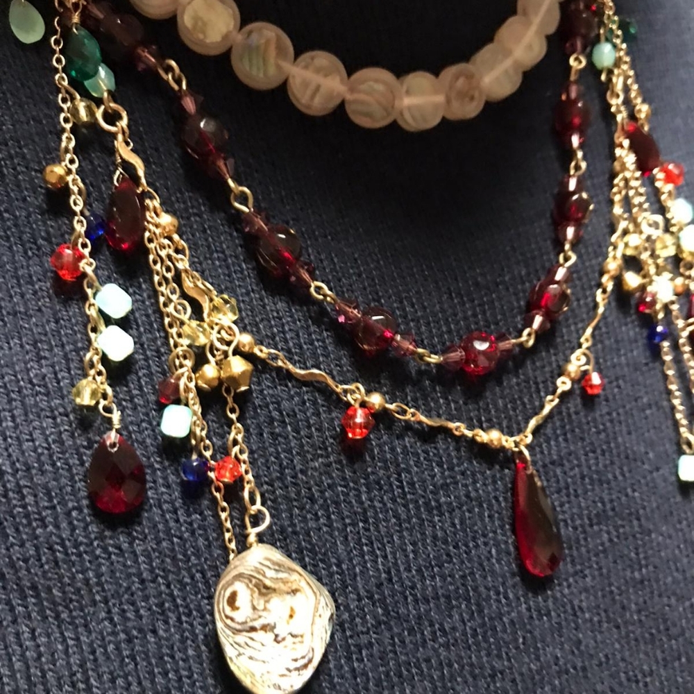 Armani Exchange layered beaded necklace